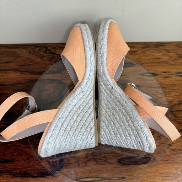 STUART WEITZMAN Mykonos canvas wedge espadrilles - orange mango - size 9 - Picture 12 of 15